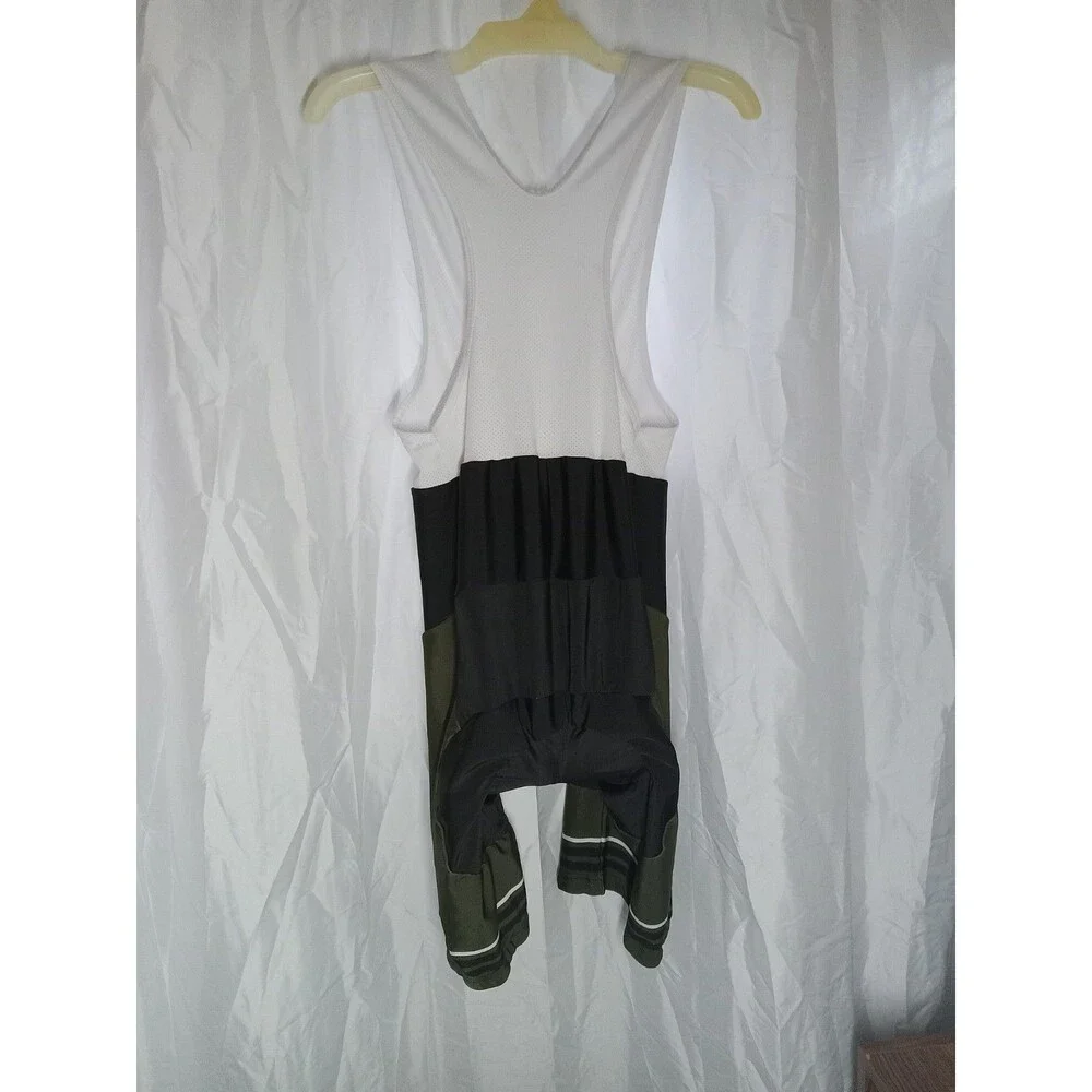 Cycling Padded Bib Shorts 3XL Regular Black/White/Green Colorblock Mesh